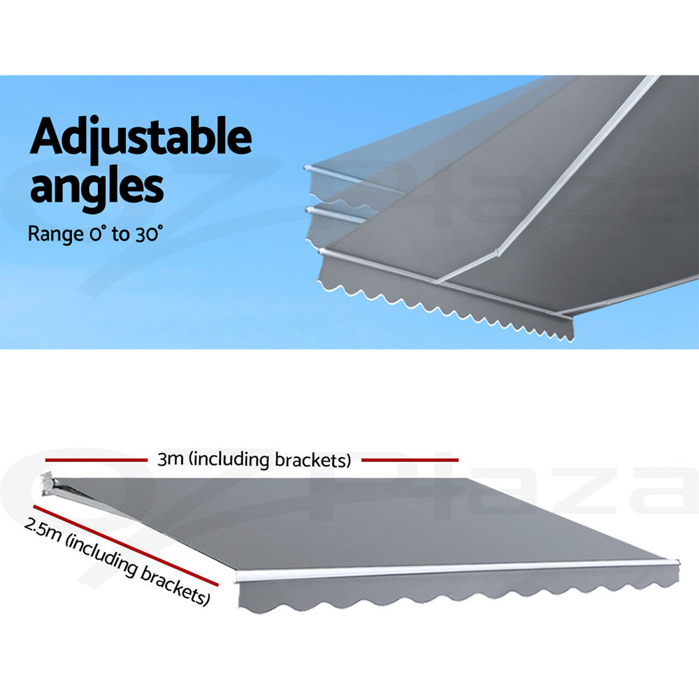 Retractable Awning Folding Arm Sunshade Pearl Grey