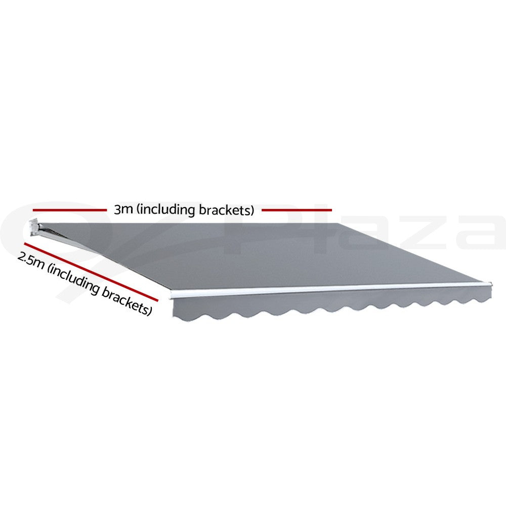 Retractable Awning Folding Arm Sunshade Pearl Grey