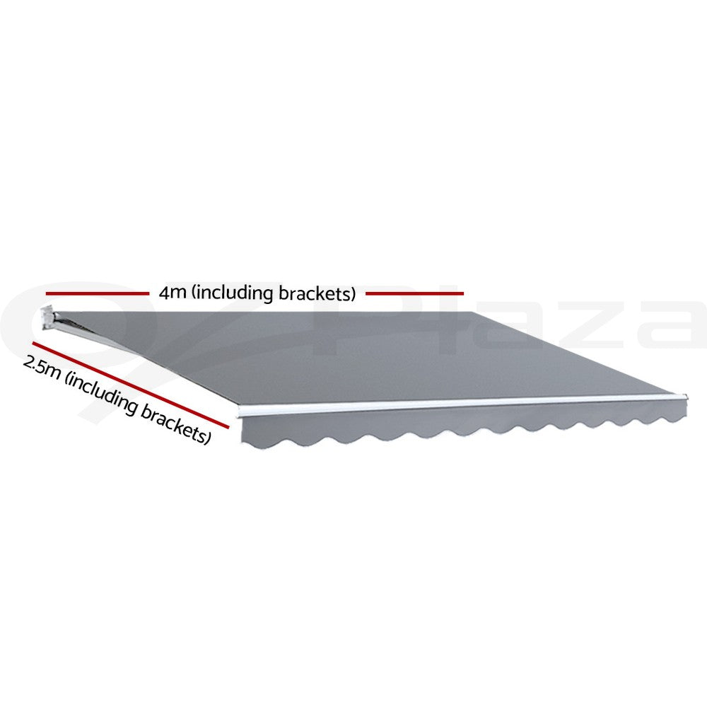 Retractable Awning Folding Arm Sunshade Pearl Grey