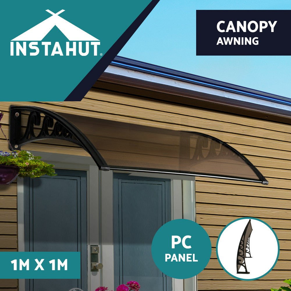 Instahut Window Door Awning Door Canopy Patio Shade 1-6M Rain Cover Sun Shield
