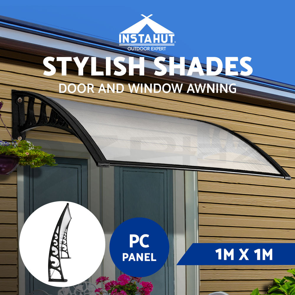 Instahut Window Door Awning Door Canopy Patio Shade 1-6M Rain Cover Sun Shield