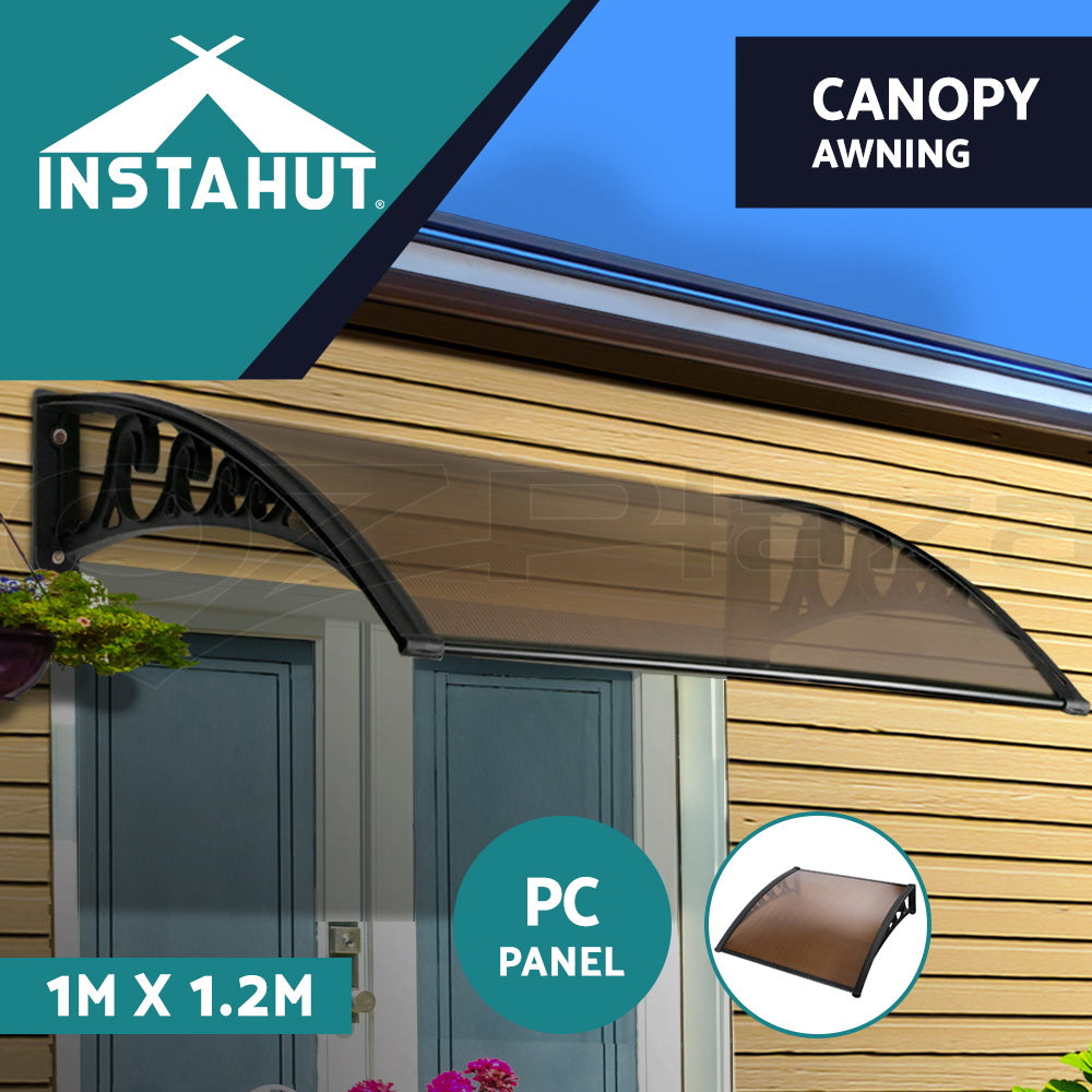 Instahut Window Door Awning Door Canopy Patio Shade 1-6M Rain Cover Sun Shield