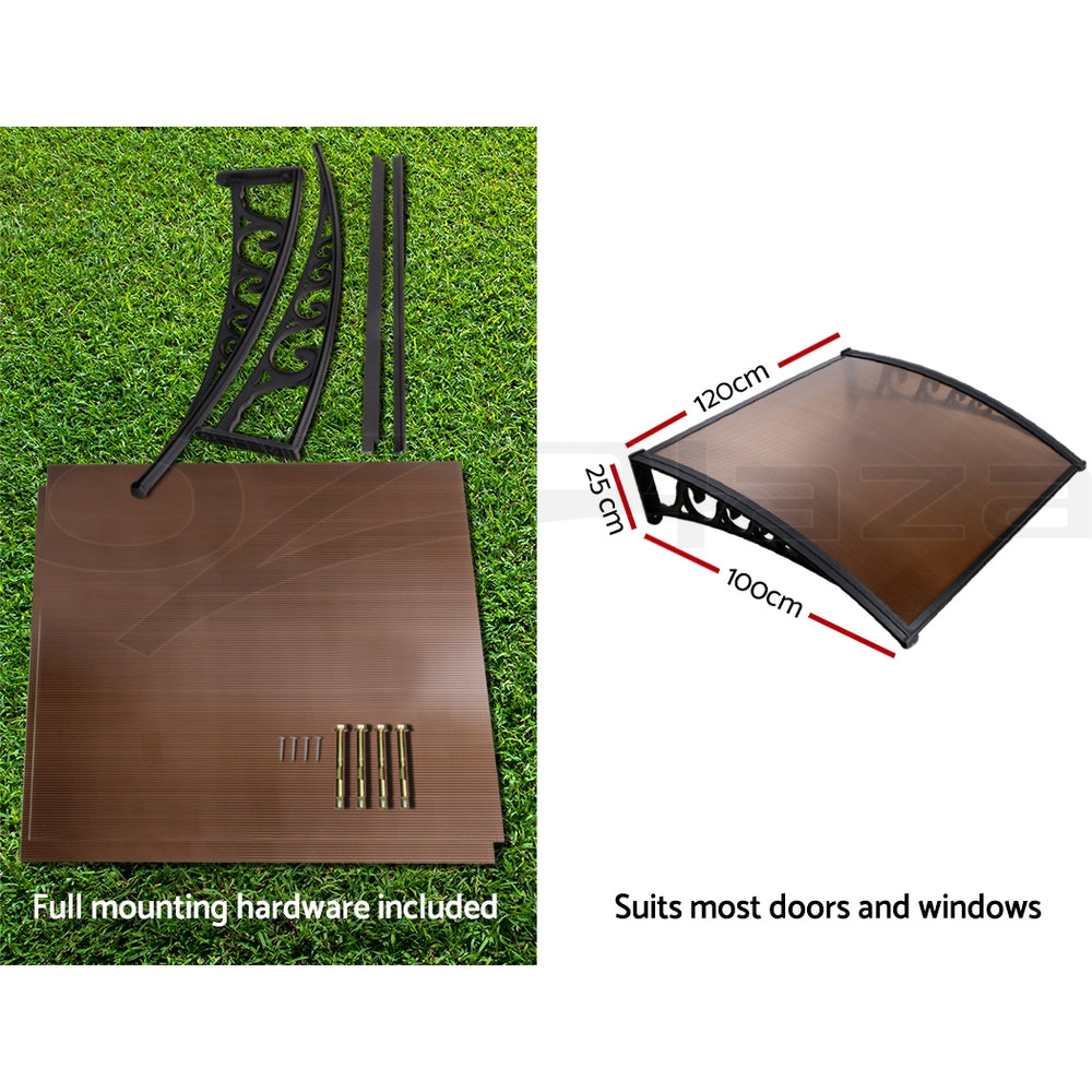 Instahut Window Door Awning Door Canopy Patio Shade 1-6M Rain Cover Sun Shield