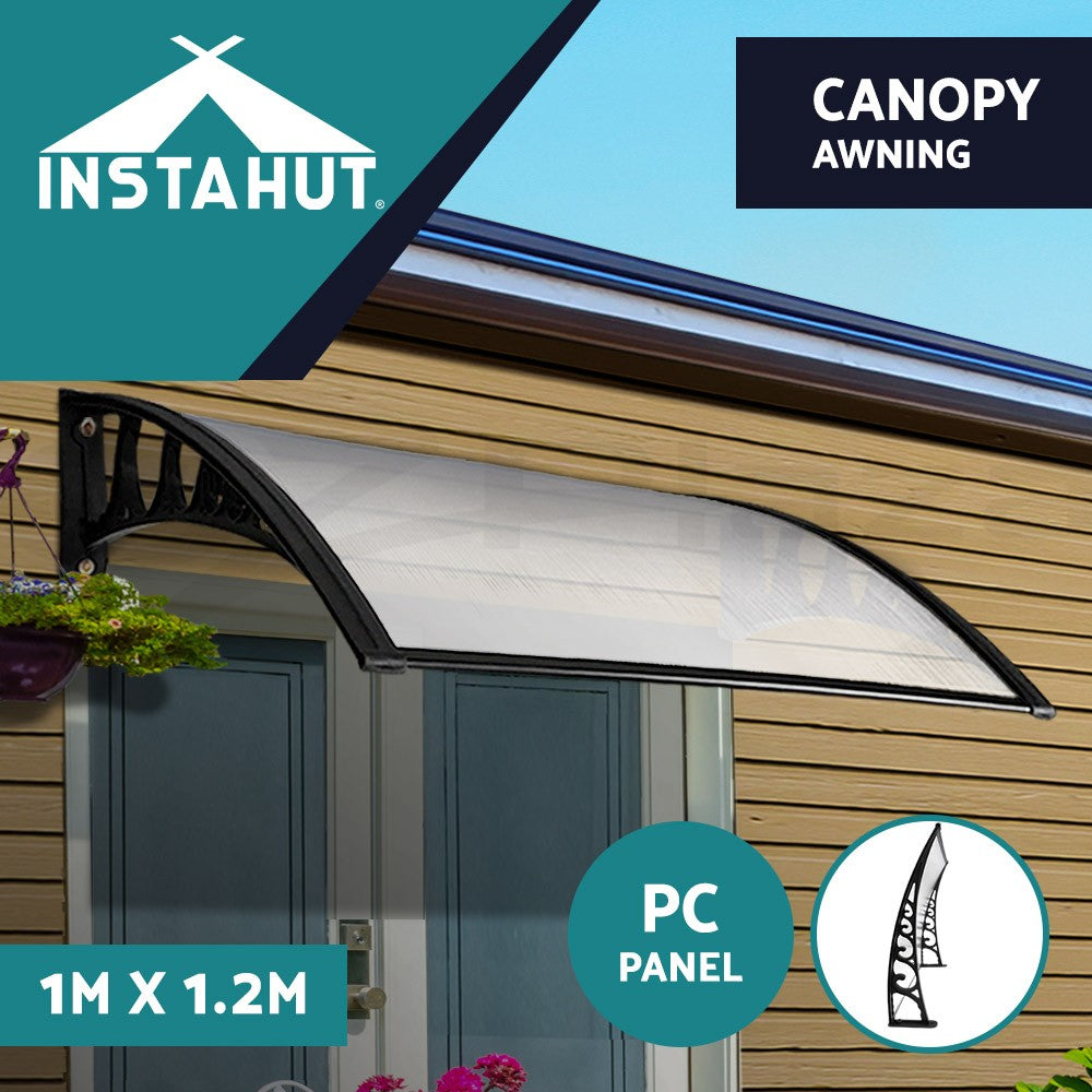 Instahut Window Door Awning Door Canopy Patio Shade 1-6M Rain Cover Sun Shield
