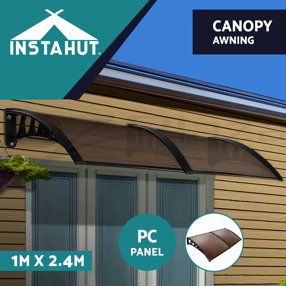 Instahut Window Door Awning Door Canopy Patio Shade 1-6M Rain Cover Sun Shield