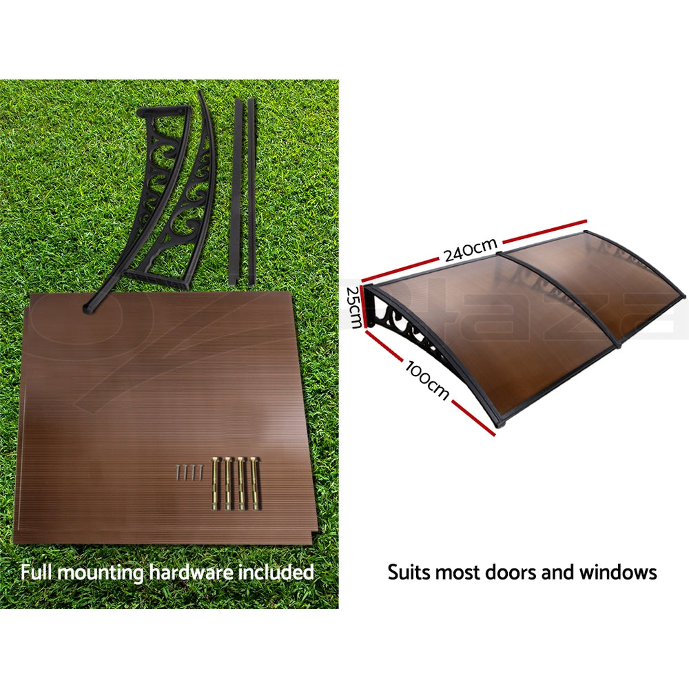 Instahut Window Door Awning Door Canopy Patio Shade 1-6M Rain Cover Sun Shield