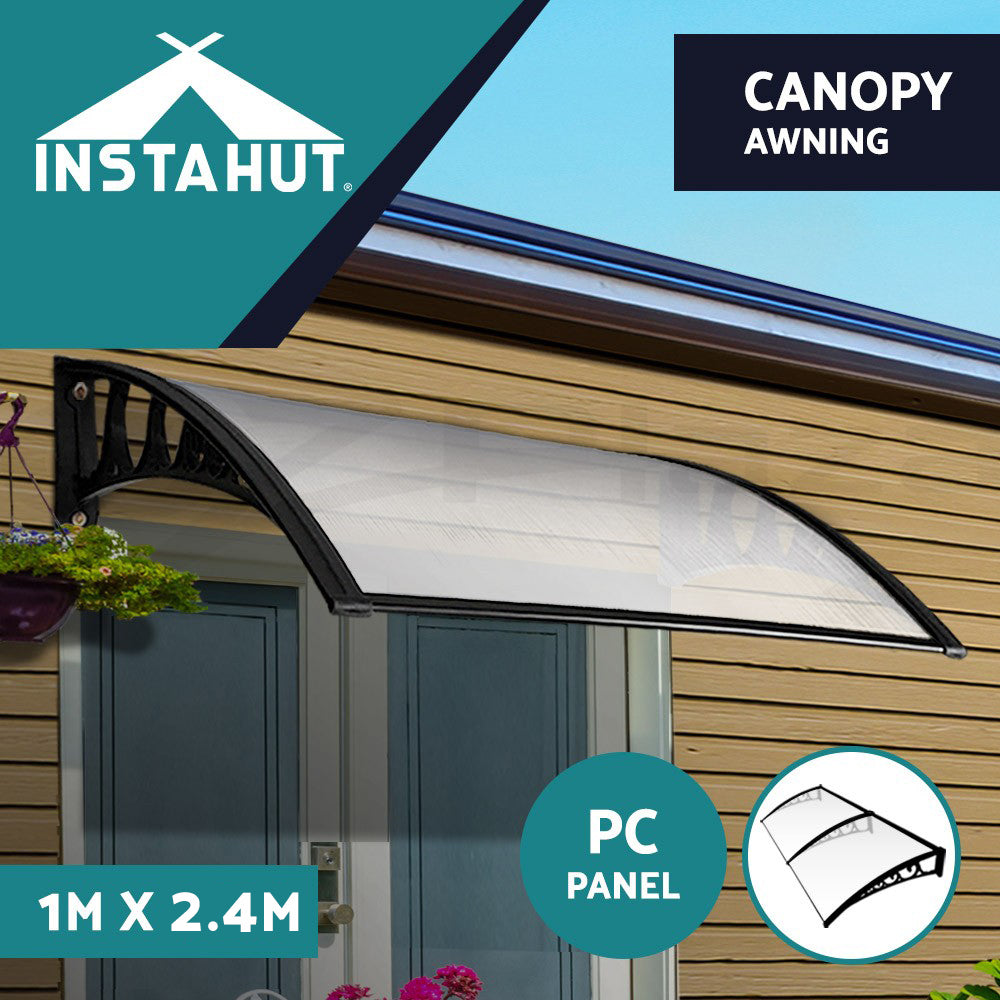 Instahut Window Door Awning Door Canopy Patio Shade 1-6M Rain Cover Sun Shield