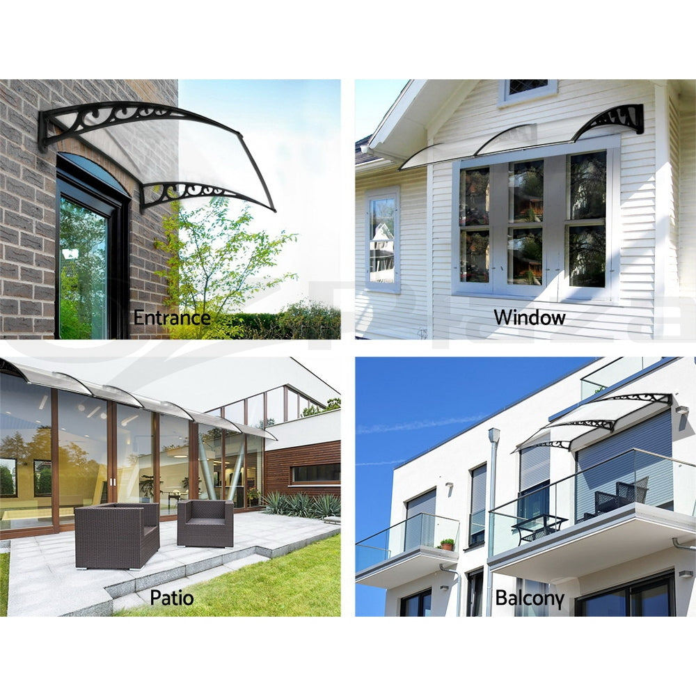 Instahut Window Door Awning Door Canopy Patio Shade 1-6M Rain Cover Sun Shield