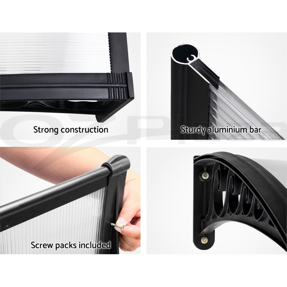 Instahut Window Door Awning Door Canopy Patio Shade 1-6M Rain Cover Sun Shield