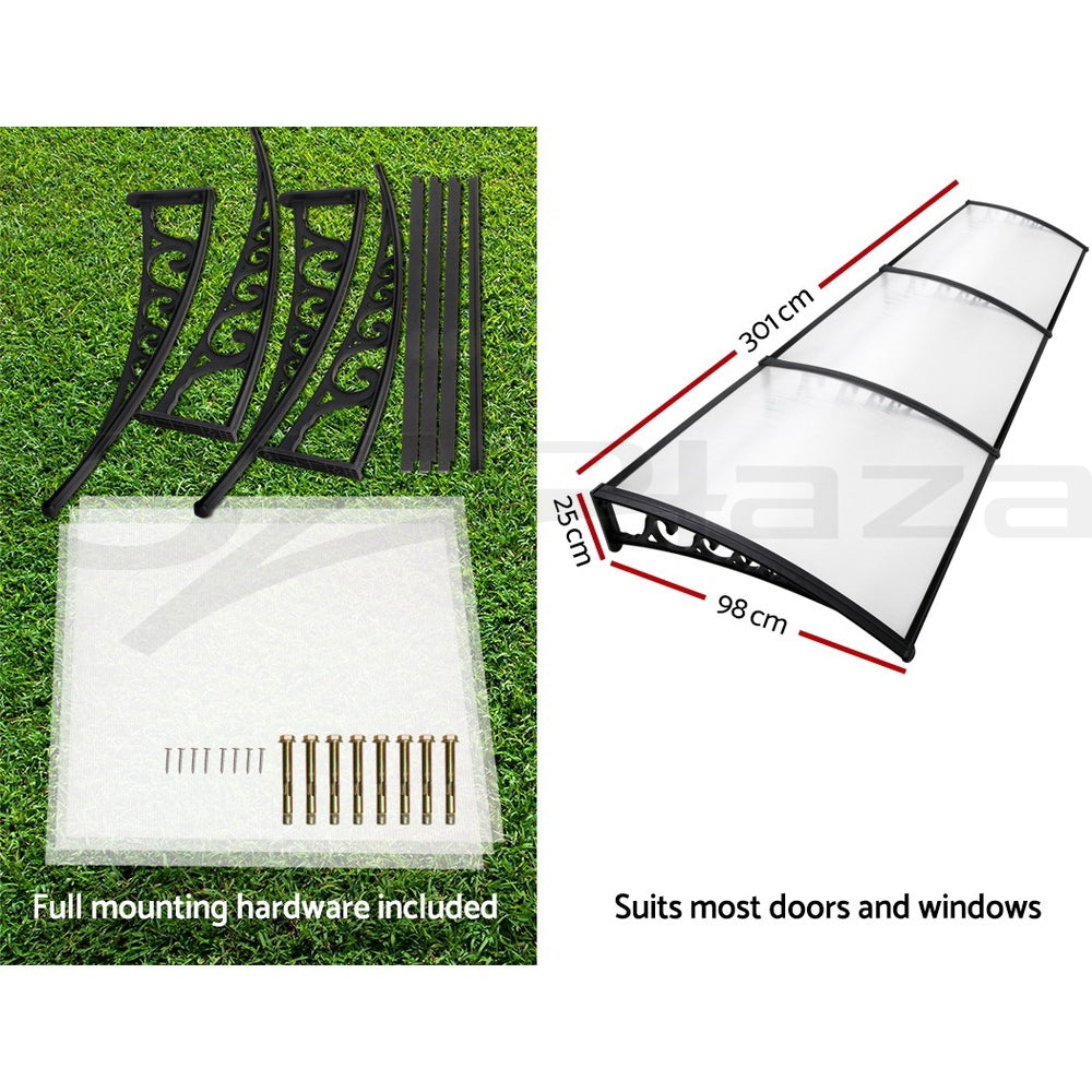 Instahut Window Door Awning Door Canopy Patio Shade 1-6M Rain Cover Sun Shield