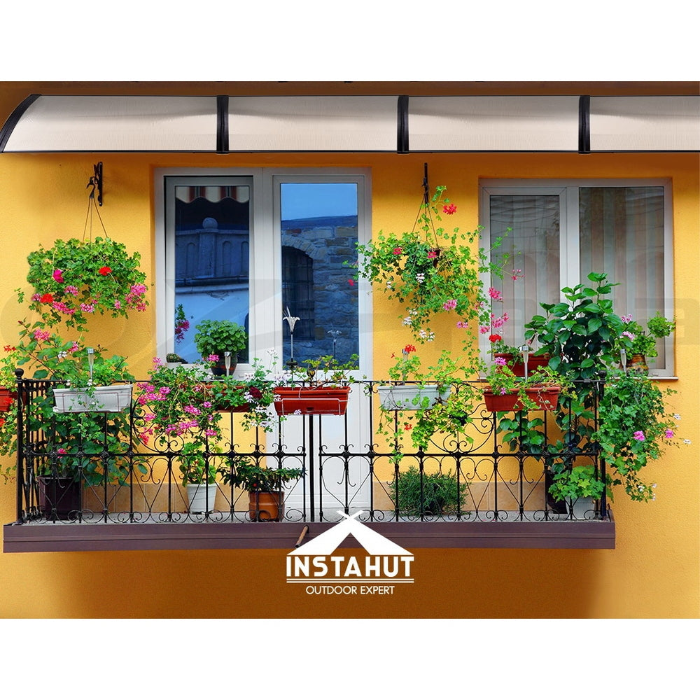 Instahut Window Door Awning Door Canopy Patio Shade 1-6M Rain Cover Sun Shield