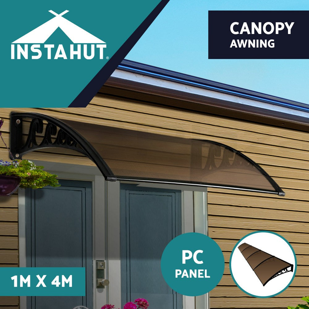 Instahut Window Door Awning Door Canopy Patio Shade 1-6M Rain Cover Sun Shield