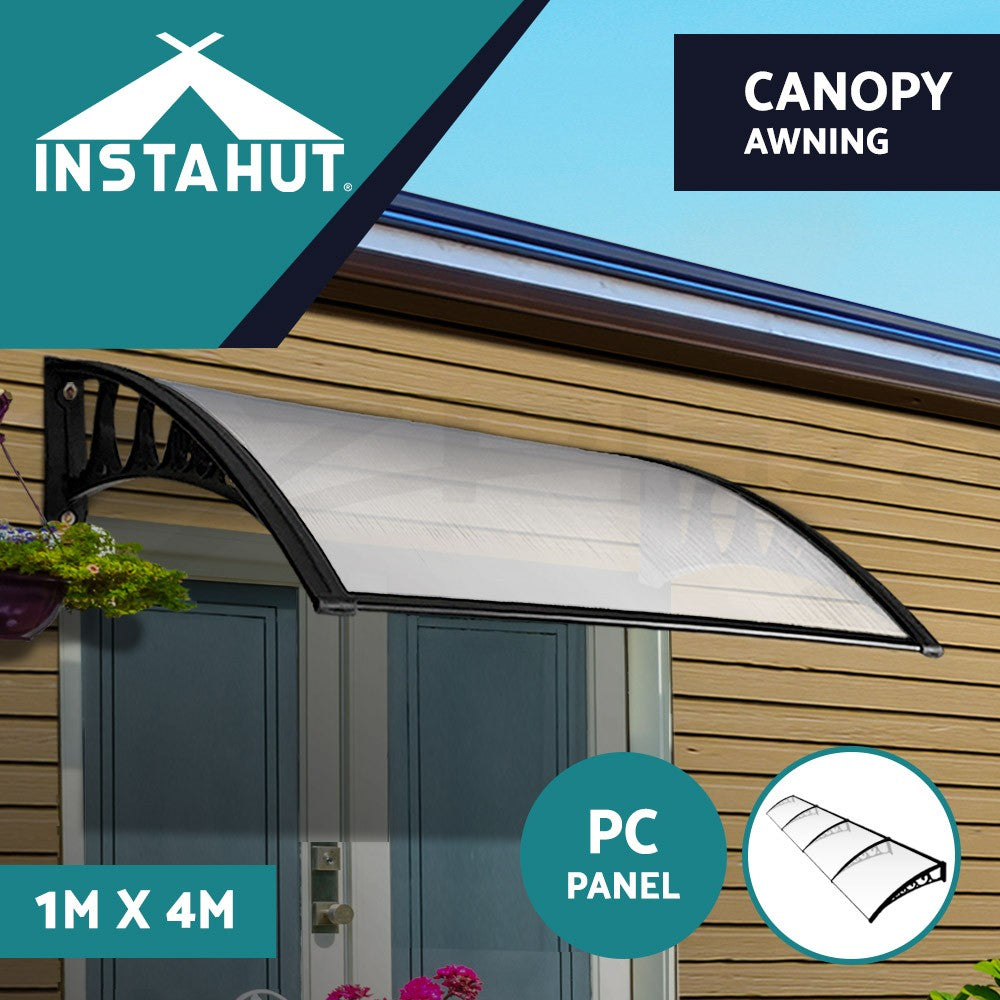 Instahut Window Door Awning Door Canopy Patio Shade 1-6M Rain Cover Sun Shield