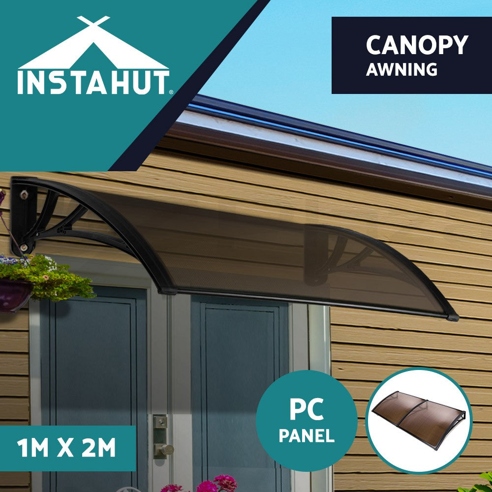 Instahut Window Door Awning Door Canopy Patio Shade 1-6M Rain Cover Sun Shield