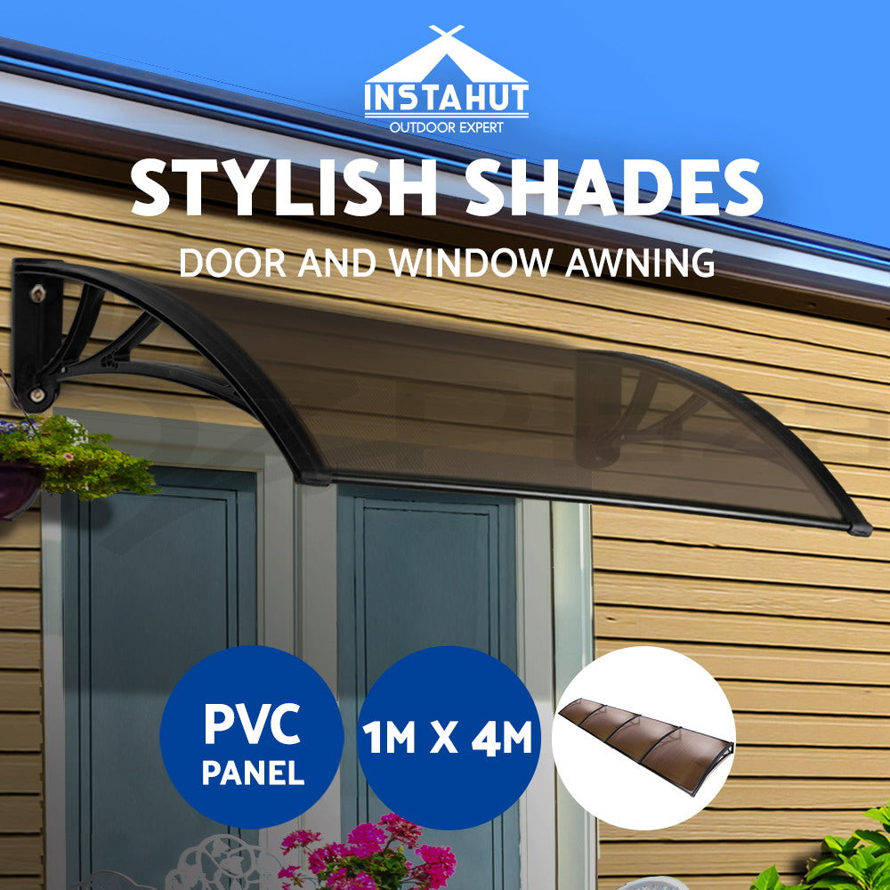 Instahut Window Door Awning Door Canopy Patio Shade 1-6M Rain Cover Sun Shield