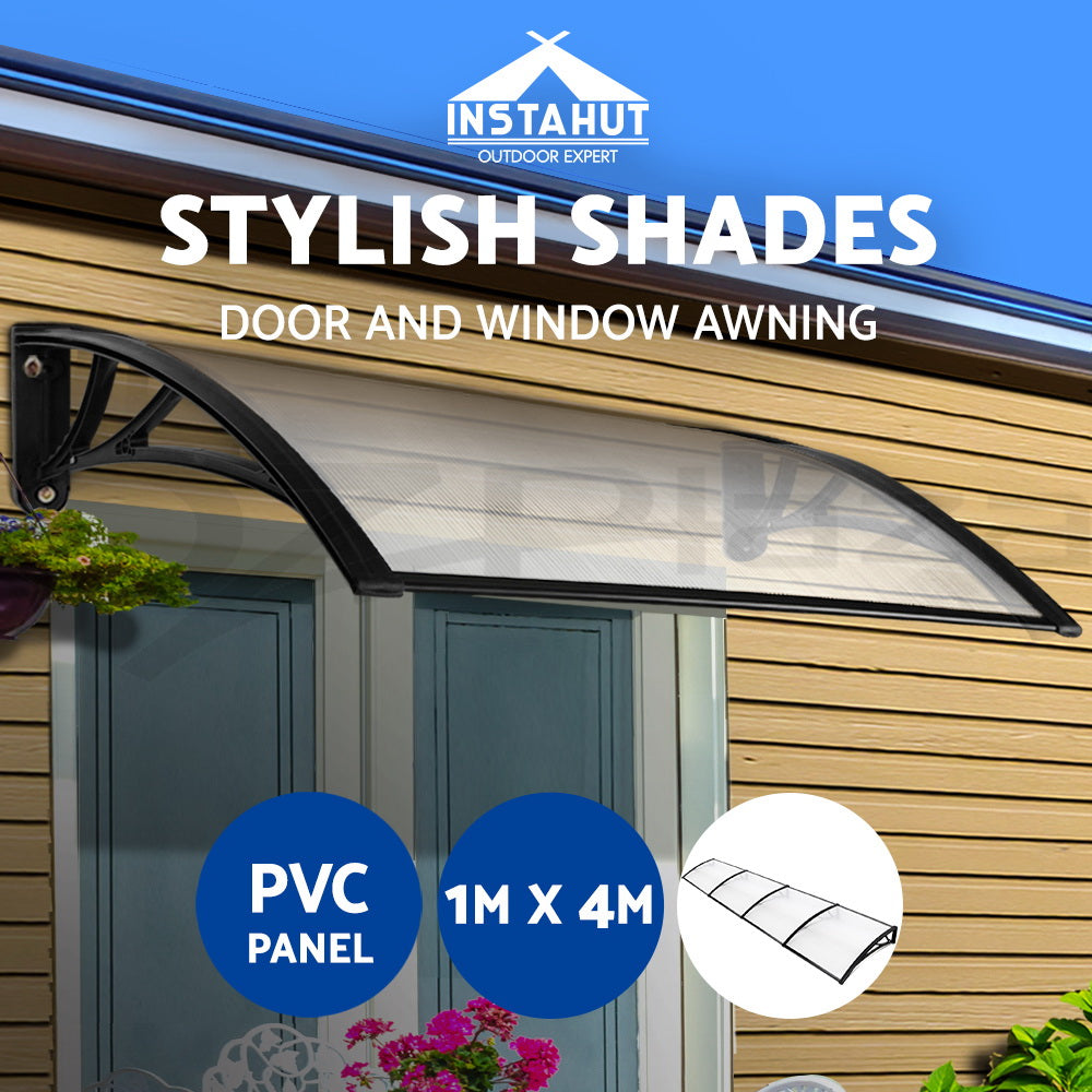 Instahut Window Door Awning Door Canopy Patio Shade 1-6M Rain Cover Sun Shield