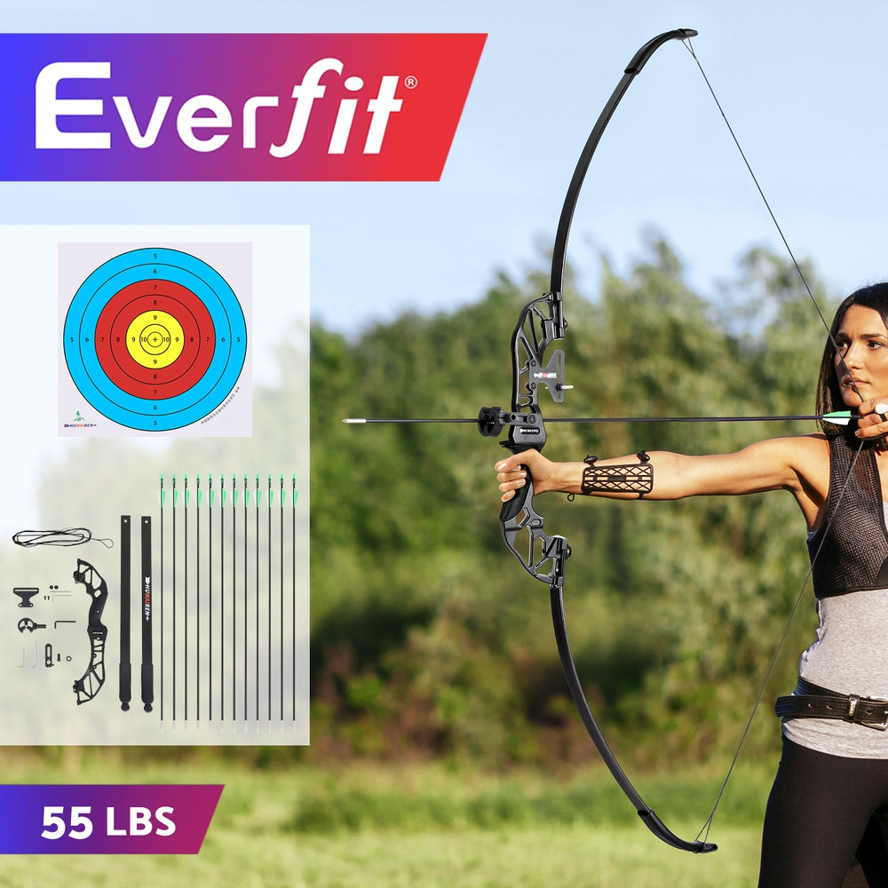 55lb Takedown Recurve Bow & Arrow Set Archery Hunting Adult