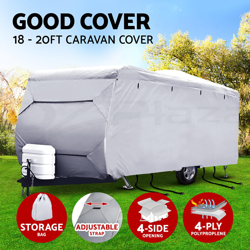 Weisshorn Caravan Cover Heavy Duty 14-24ft 4 Layer Campervan UV 5 Sizes Bag