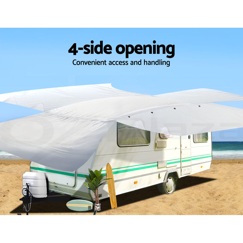Weisshorn Caravan Cover Heavy Duty 14-24ft 4 Layer Campervan UV 5 Sizes Bag