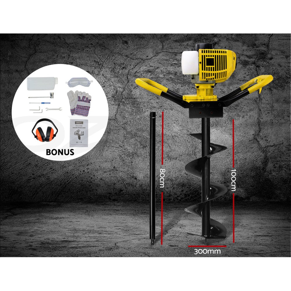 Petrol Post Hole Digger Auger Drill Borer Fence Earth Power Bits
