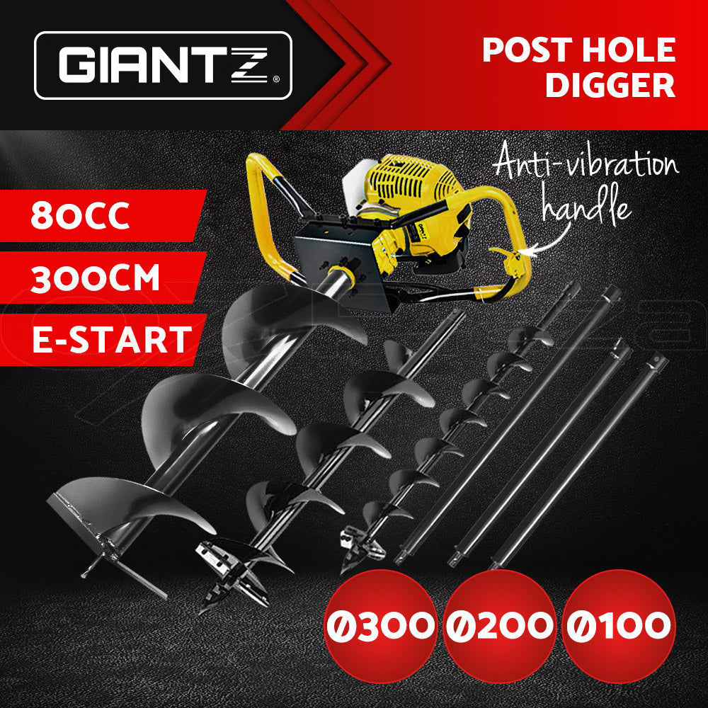 Petrol Post Hole Digger Auger Drill Borer Fence Earth Power Bits