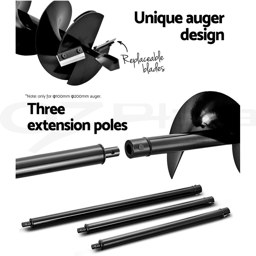 Petrol Post Hole Digger Auger Drill Borer Fence Earth Power Bits