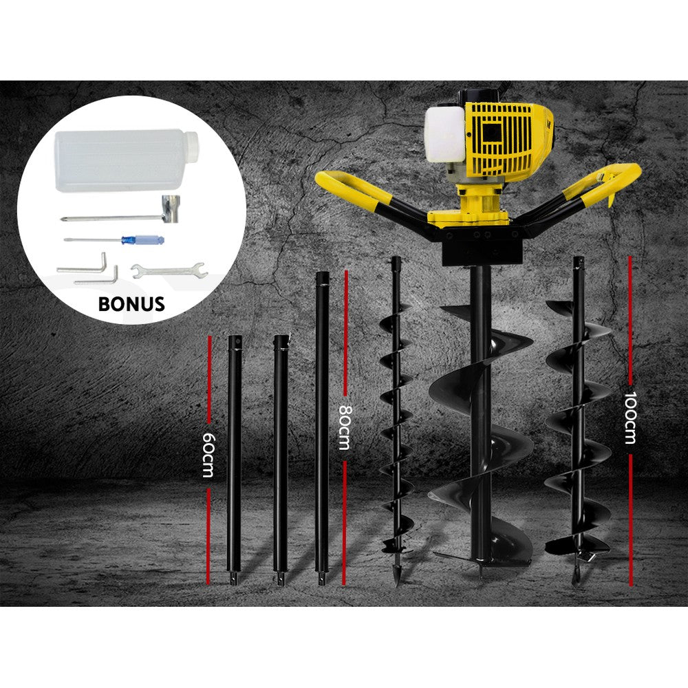 Petrol Post Hole Digger Auger Drill Borer Fence Earth Power Bits