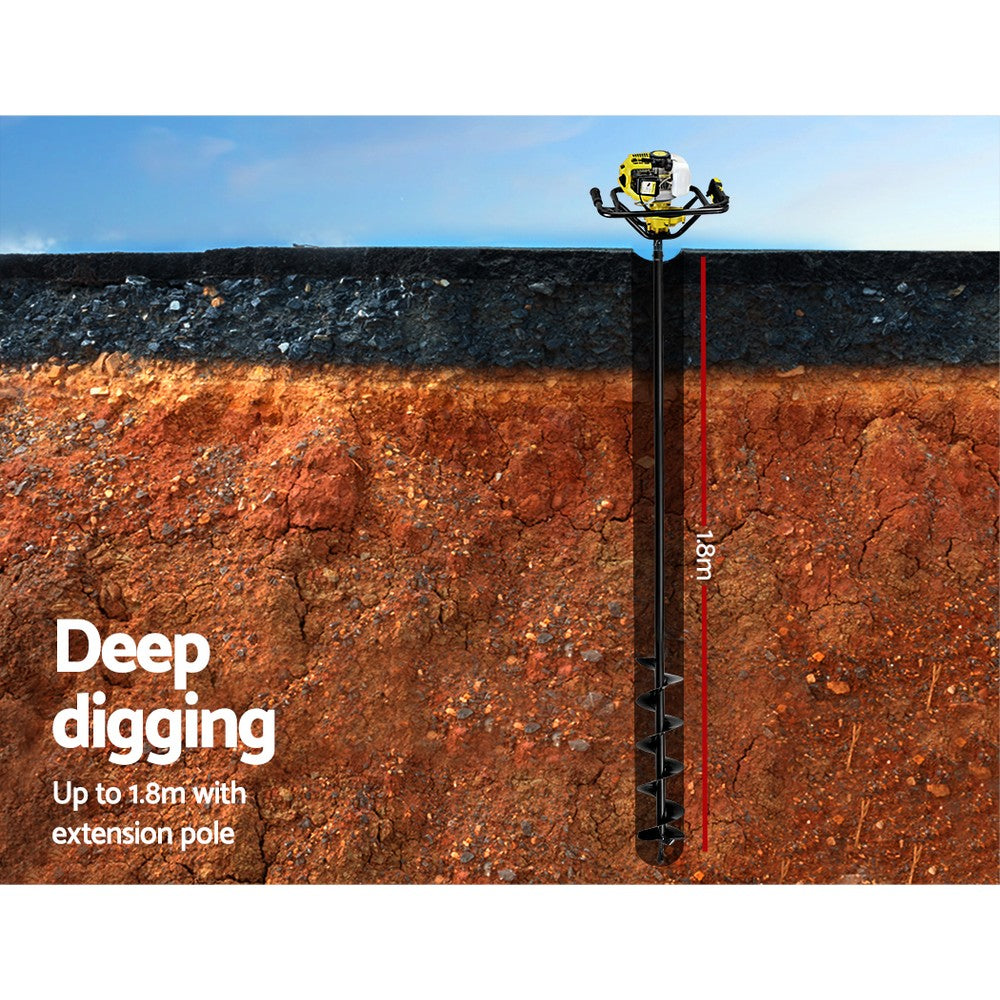 Petrol Post Hole Digger Auger Drill Borer Fence Earth Power Bits