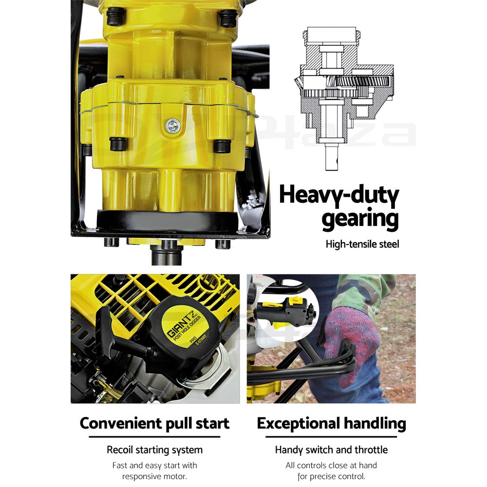 Petrol Post Hole Digger Auger Drill Borer Fence Earth Power Bits