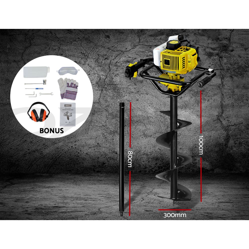 Petrol Post Hole Digger Auger Drill Borer Fence Earth Power Bits