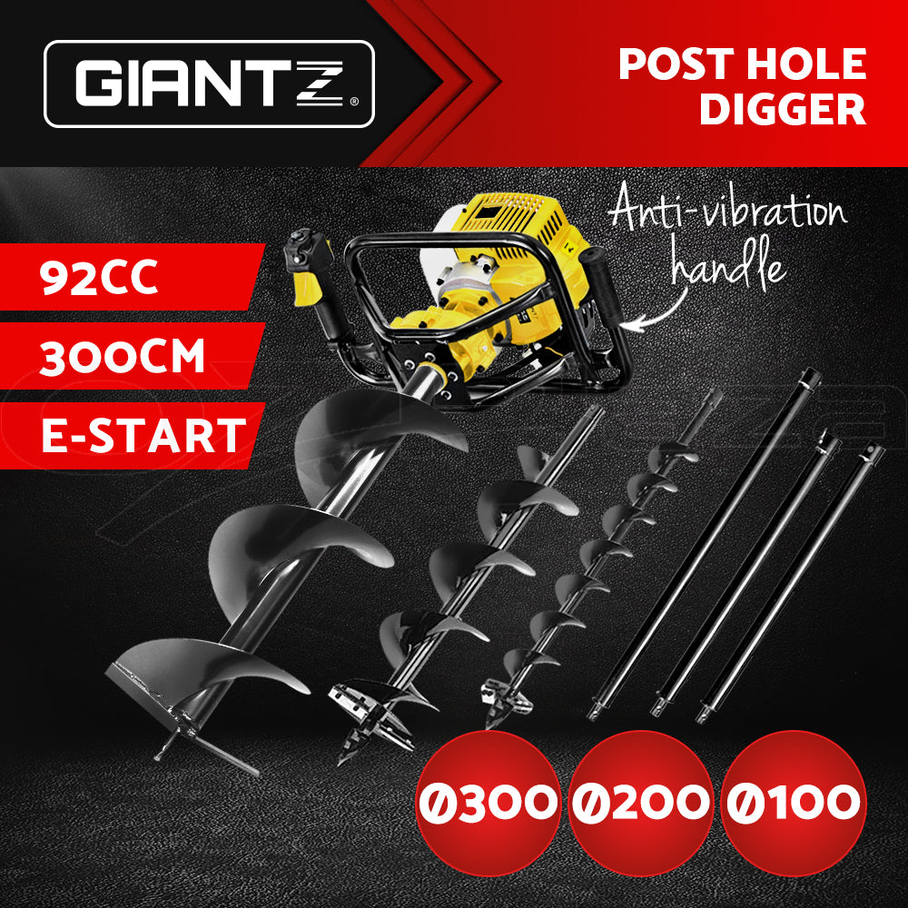 Petrol Post Hole Digger Auger Drill Borer Fence Earth Power Bits
