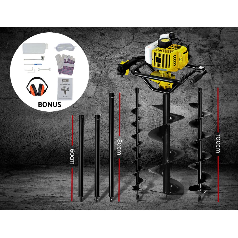 Petrol Post Hole Digger Auger Drill Borer Fence Earth Power Bits