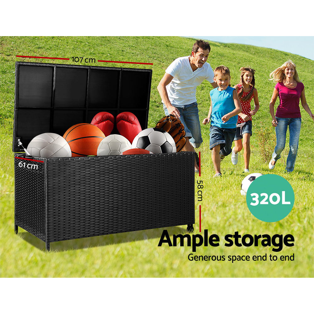 Gardeon Outdoor Storage Box Container Lockable Indoor Toy Tools Shed Garden