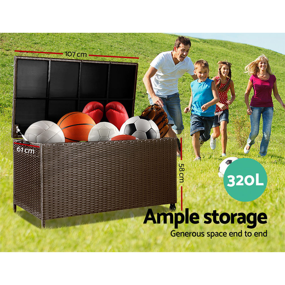 Gardeon Outdoor Storage Box Container Lockable Indoor Toy Tools Shed Garden