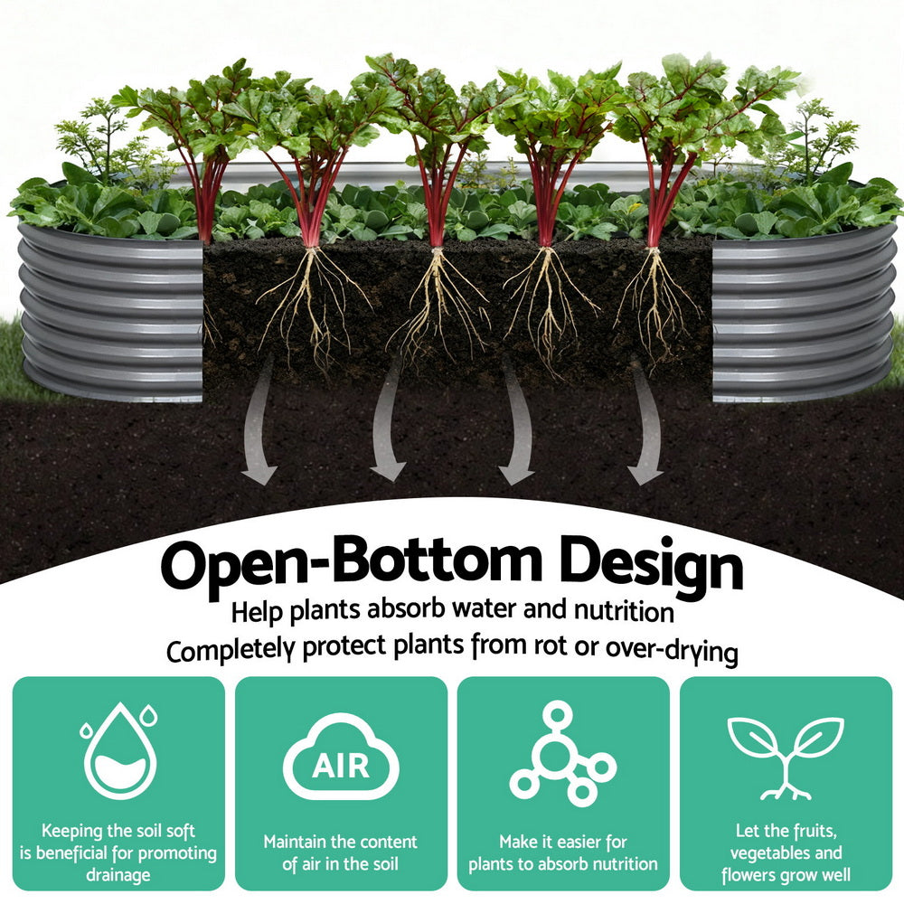 Green Fingers Garden Bed Kit Galvanised Steel Raised Garden Beds Kit Planter