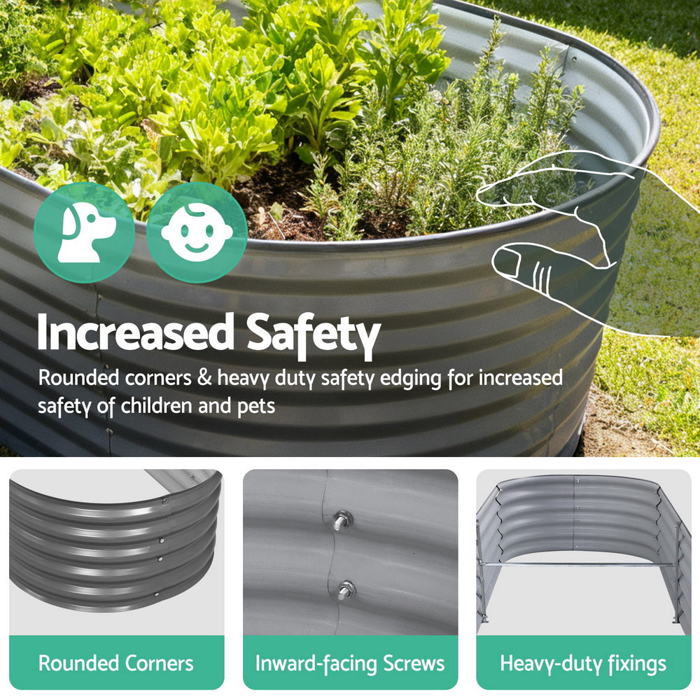 Green Fingers Garden Bed Kit Galvanised Steel Raised Garden Beds Kit Planter