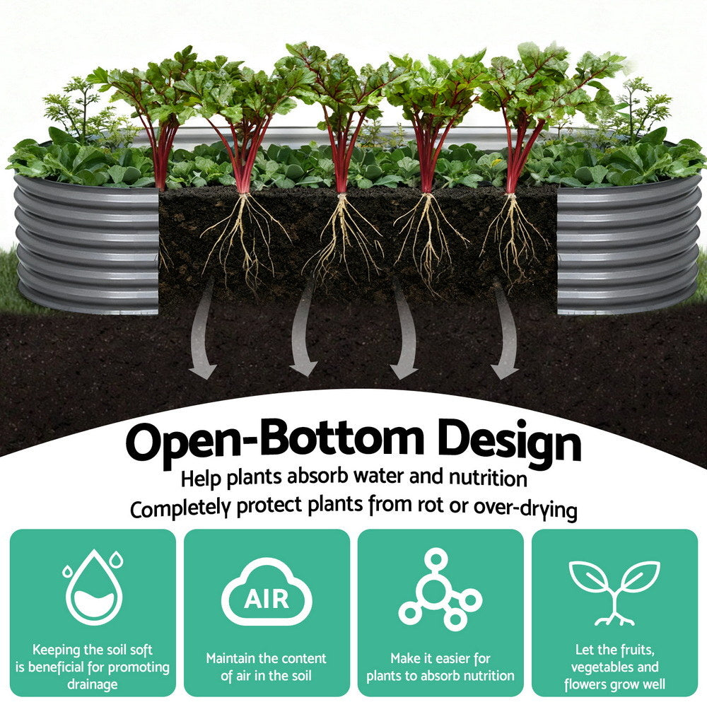 Green Fingers Garden Bed Kit Galvanised Steel Raised Garden Beds Kit Planter