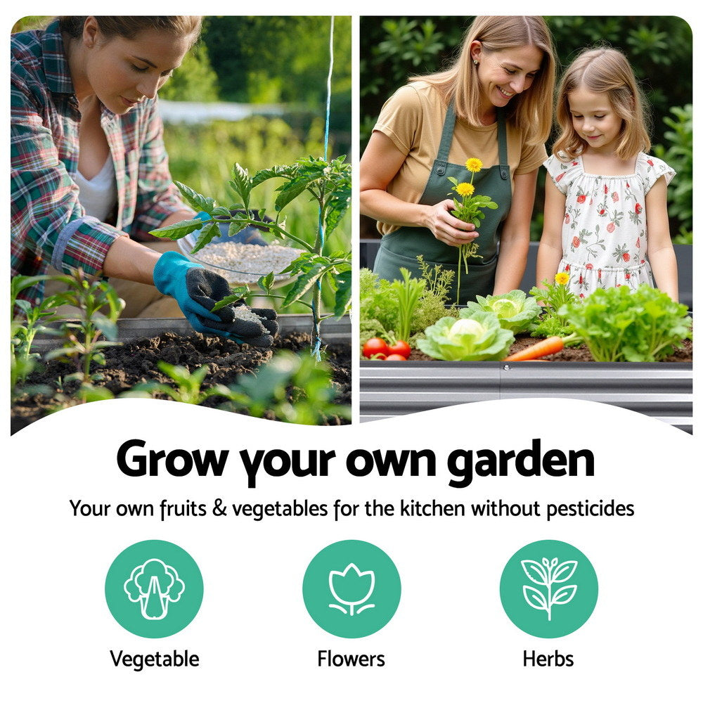 Green Fingers Garden Bed Kit Galvanised Steel Raised Garden Beds Kit Planter