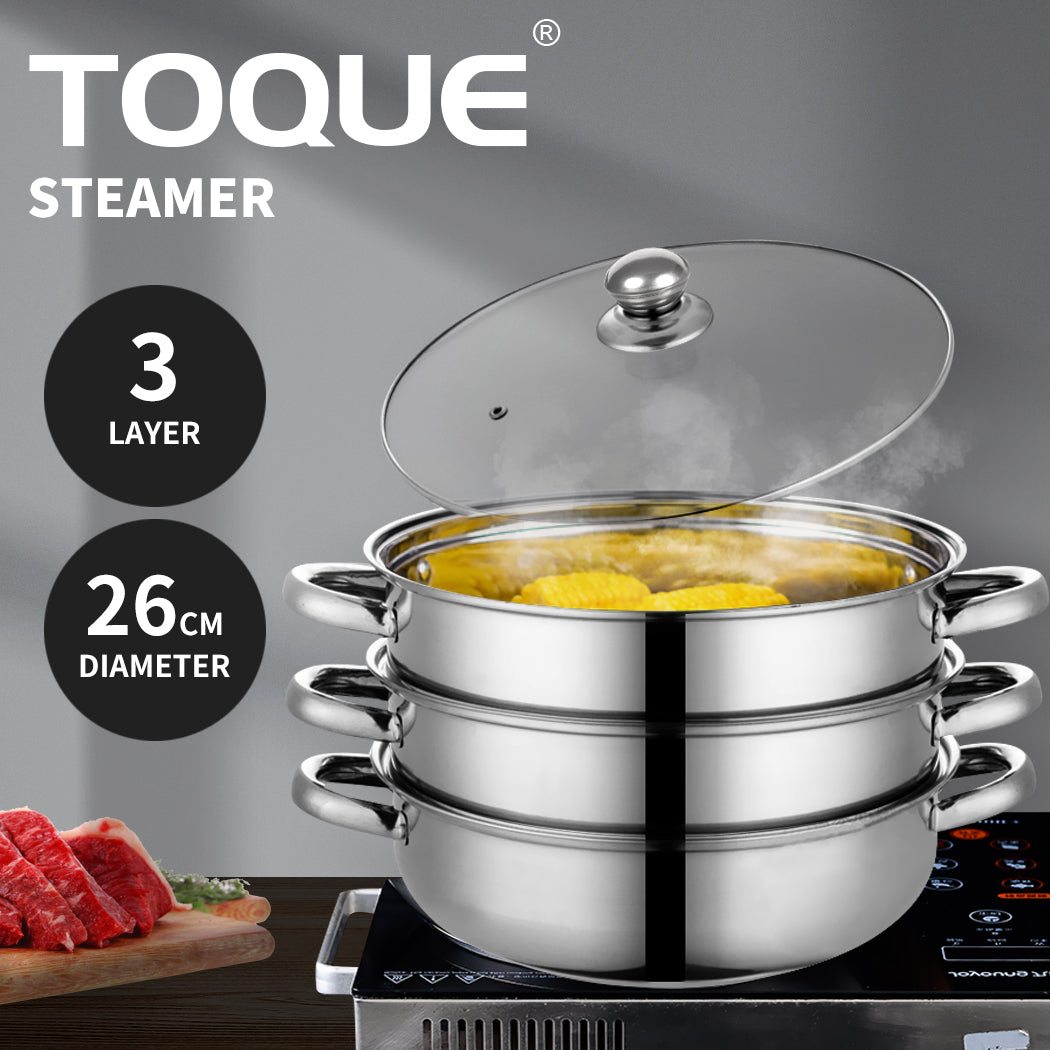 3/4 Tier Steamer Pot – Toque Stainless Steel Kitchen Cookware