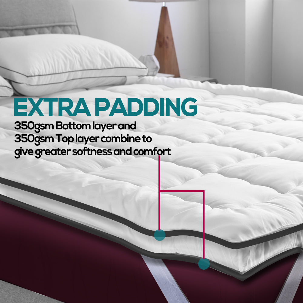 Dreamz Mattress Topper – Pillowtop Luxury Bed Mat Protector Cover