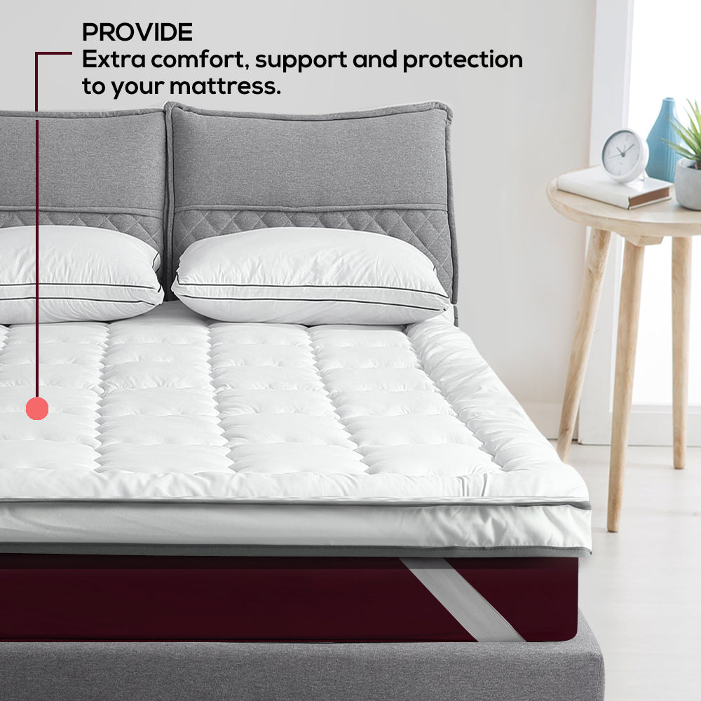 Dreamz Mattress Topper – Pillowtop Luxury Bed Mat Protector Cover