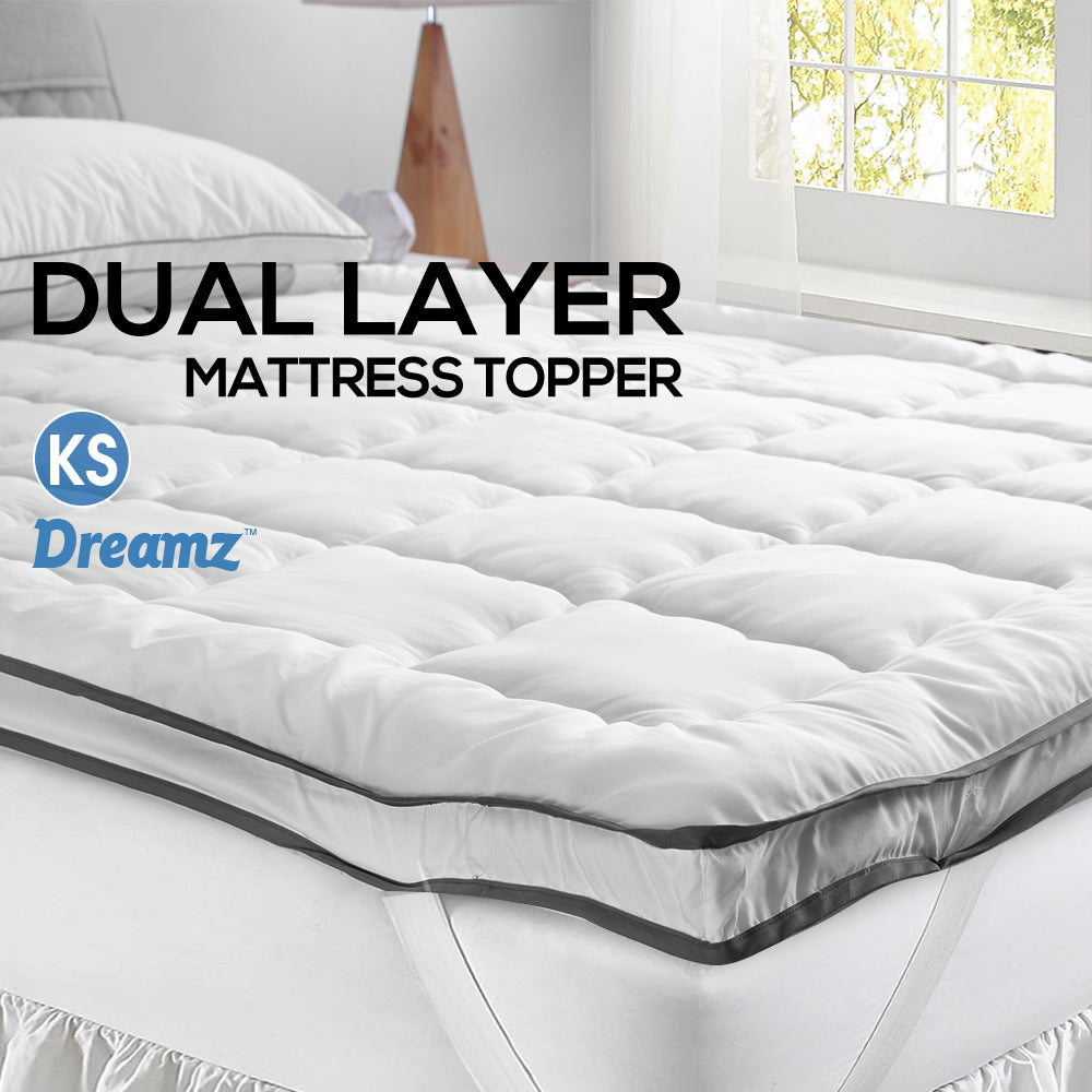 Dreamz Mattress Topper – Pillowtop Luxury Bed Mat Protector Cover