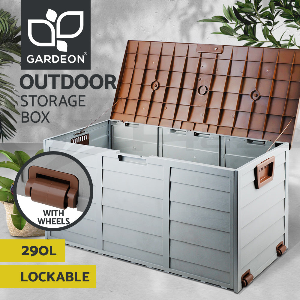 Gardeon Outdoor Storage Box Container Lockable Indoor Toy Tools Shed Garden