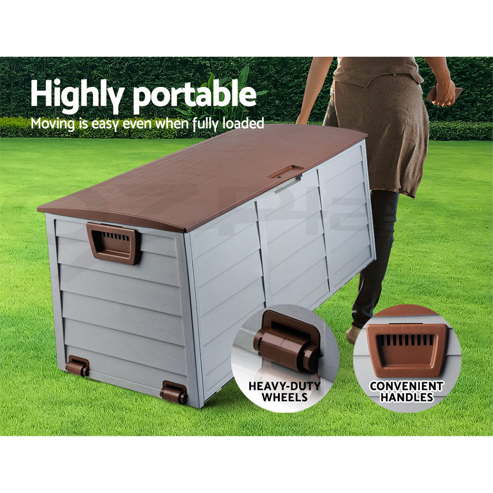 Gardeon Outdoor Storage Box Container Lockable Indoor Toy Tools Shed Garden