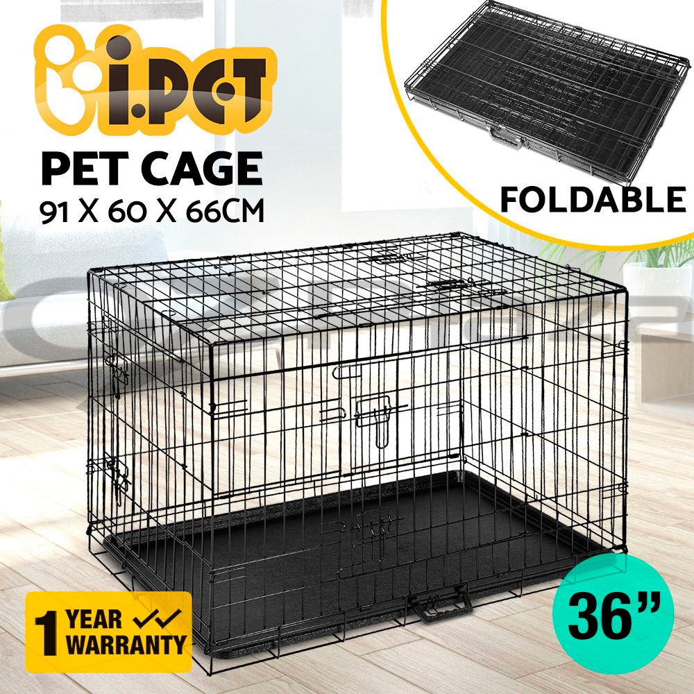Dog Cage Crate Metal Kennel Cat Playpen Large 24–48"