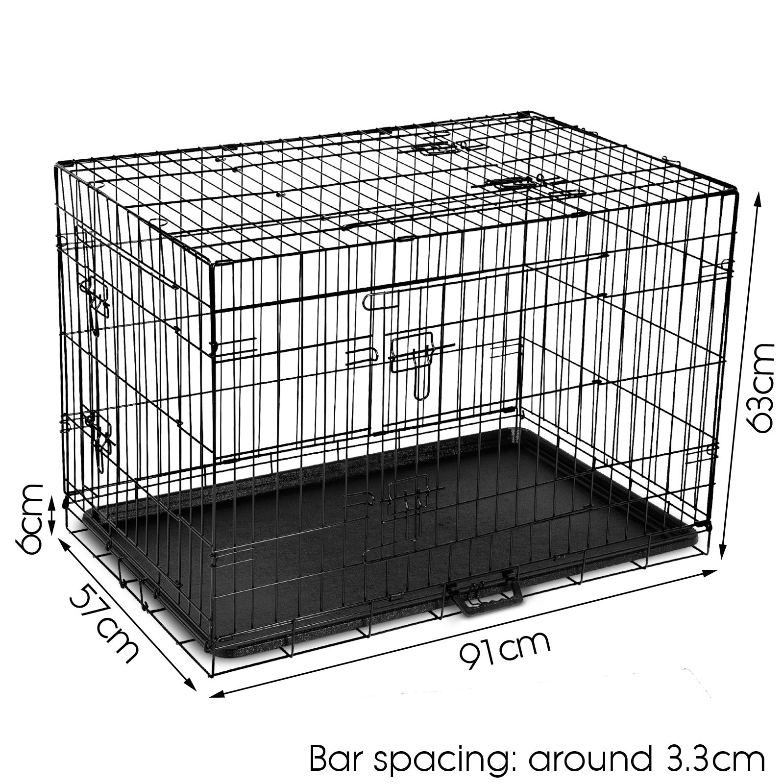 Dog Cage Crate Metal Kennel Cat Playpen Large 24–48"