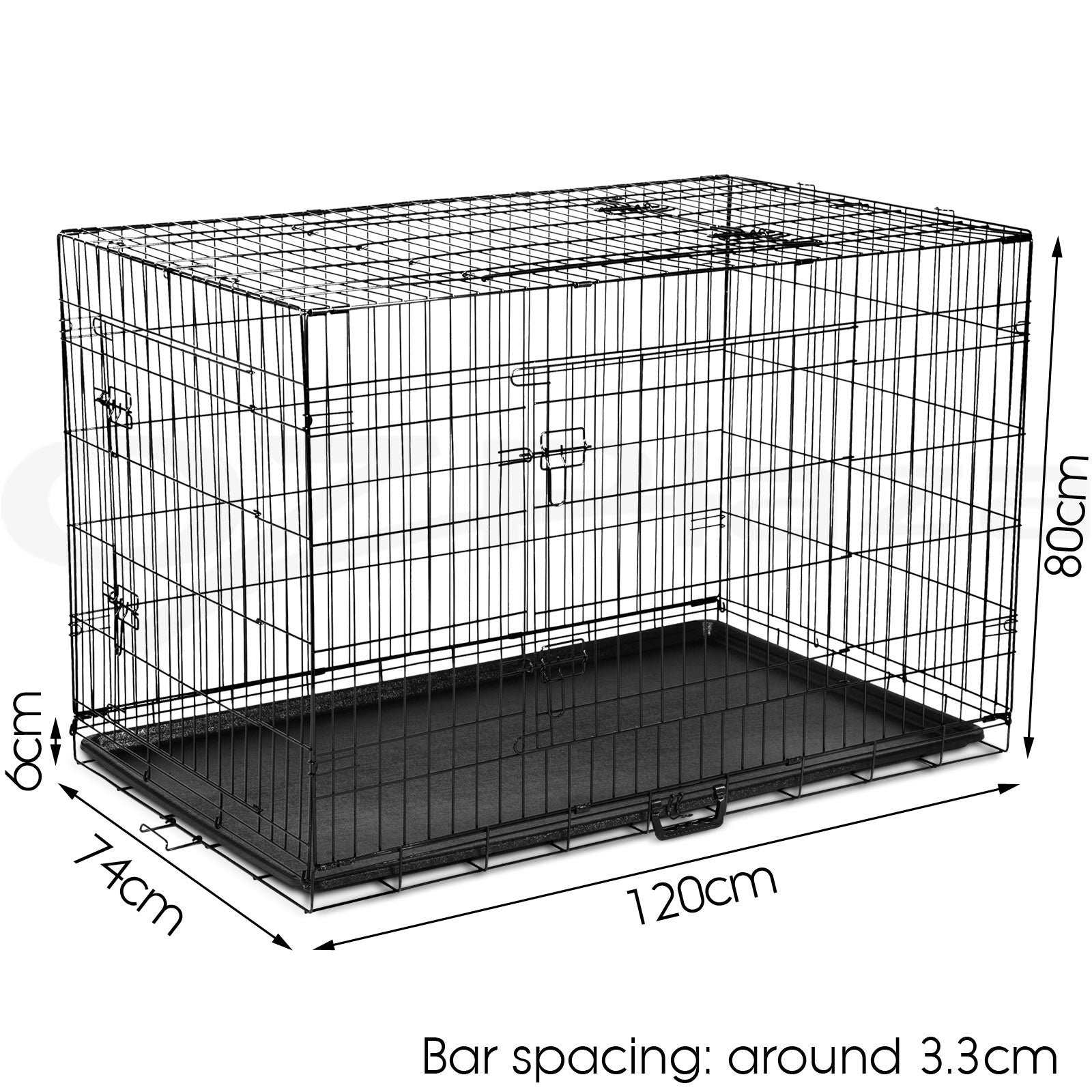 Dog Cage Crate Metal Kennel Cat Playpen Large 24–48"