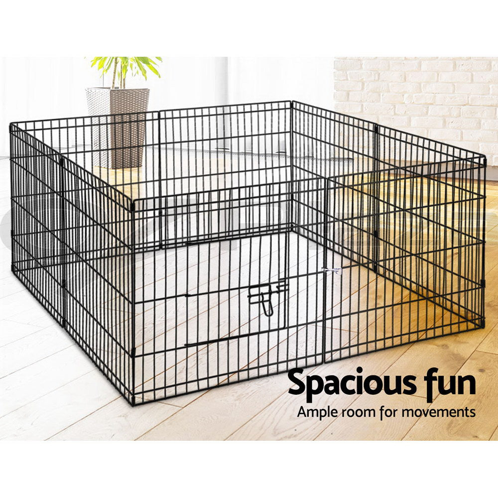 8 Panel Foldable Metal Dog Puppy Playpen Enclosure
