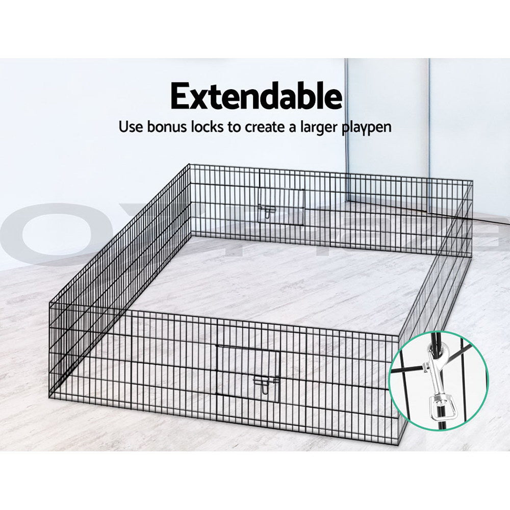 8 Panel Foldable Metal Dog Puppy Playpen Enclosure