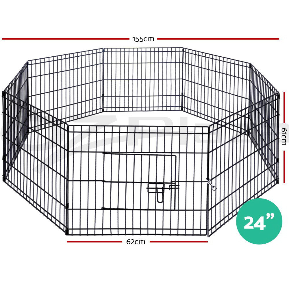 8 Panel Foldable Metal Dog Puppy Playpen Enclosure